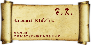 Hatvani Klára névjegykártya
