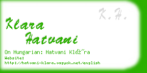 klara hatvani business card